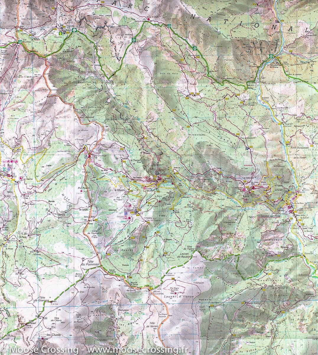 Carte TOP 25 n° 3641 ET - Moyenne Tinée, La Colmiane-Valdeblore (PNR du Mercantour, Alpes) | IGN carte de randonnée IGN