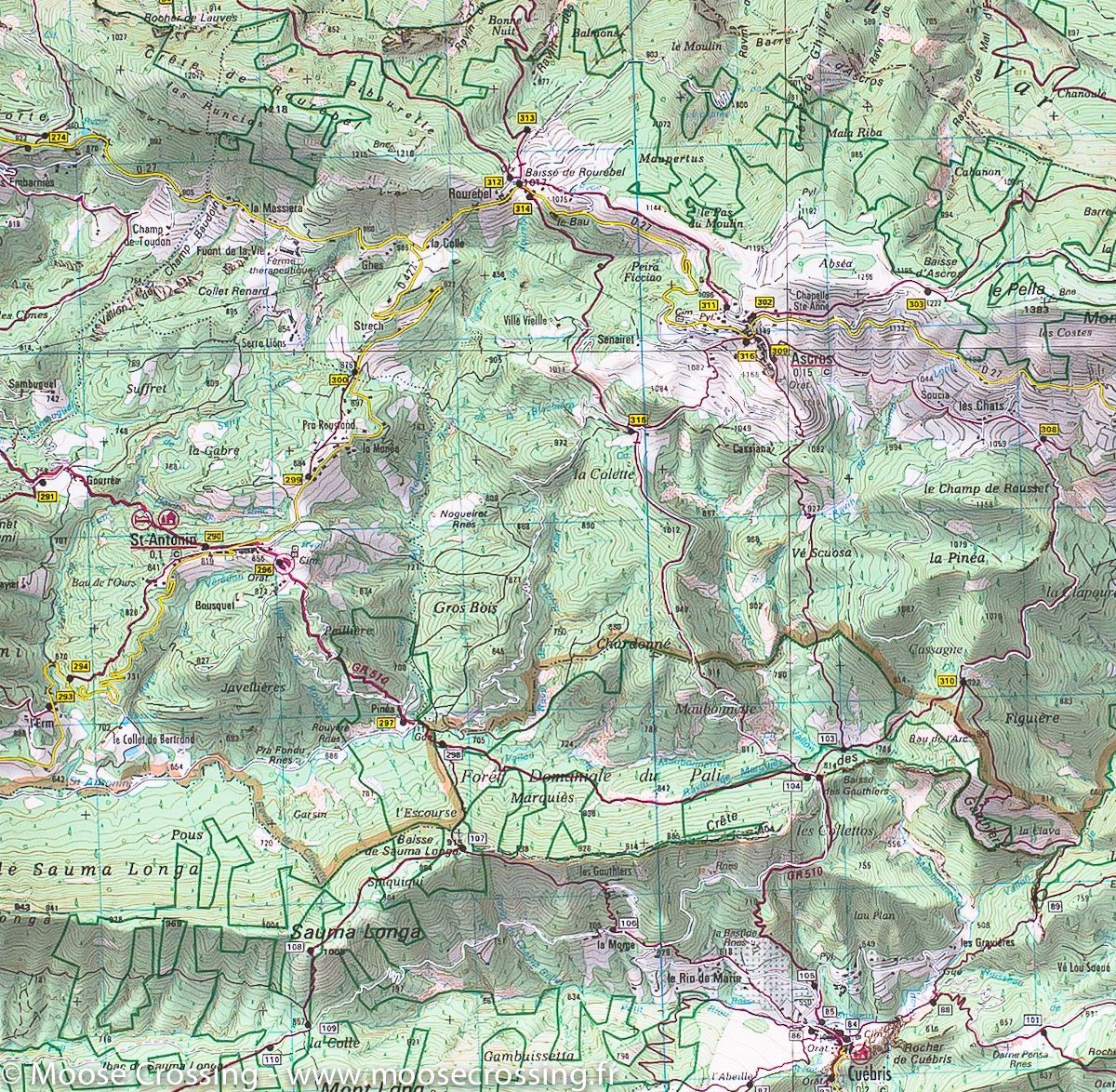 Carte TOP 25 n° 3641 OT - Moyen Var | IGN carte de randonnée IGN