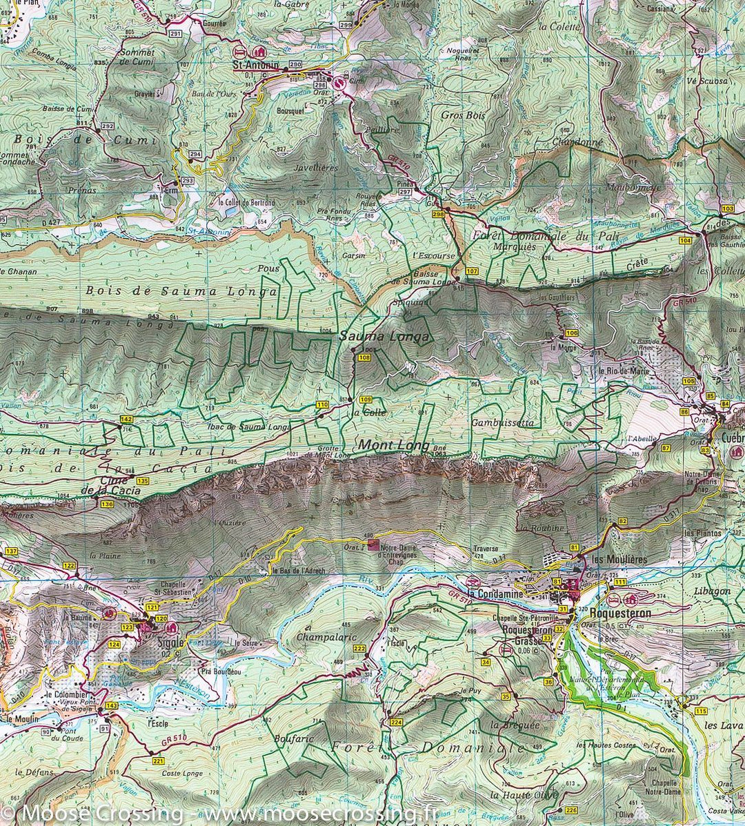 Carte TOP 25 n° 3642 ET - Vallée de l'Estéron & Vallée du Loup | IGN carte pliée IGN 