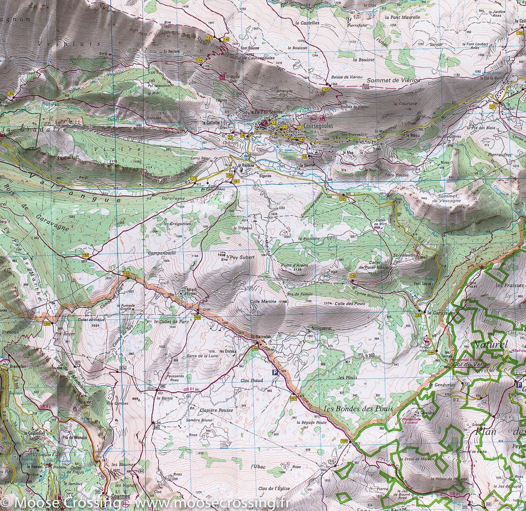 Carte TOP 25 n° 3642 ET - Vallée de l'Estéron & Vallée du Loup | IGN carte pliée IGN 