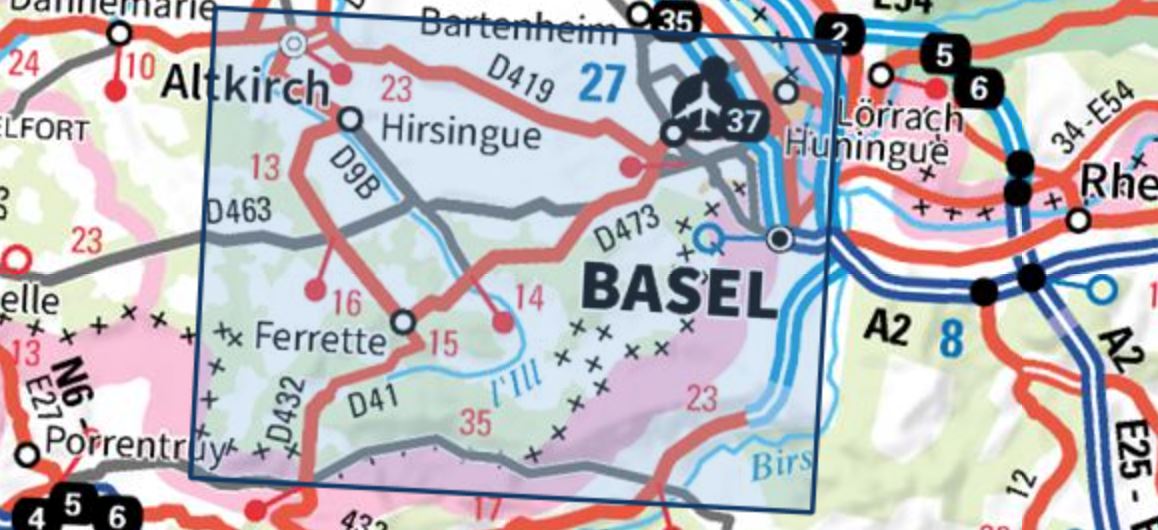 Carte TOP 25 n° 3721 ET - Altkirch, Bâle, Sundgau | IGN carte de randonnée IGN