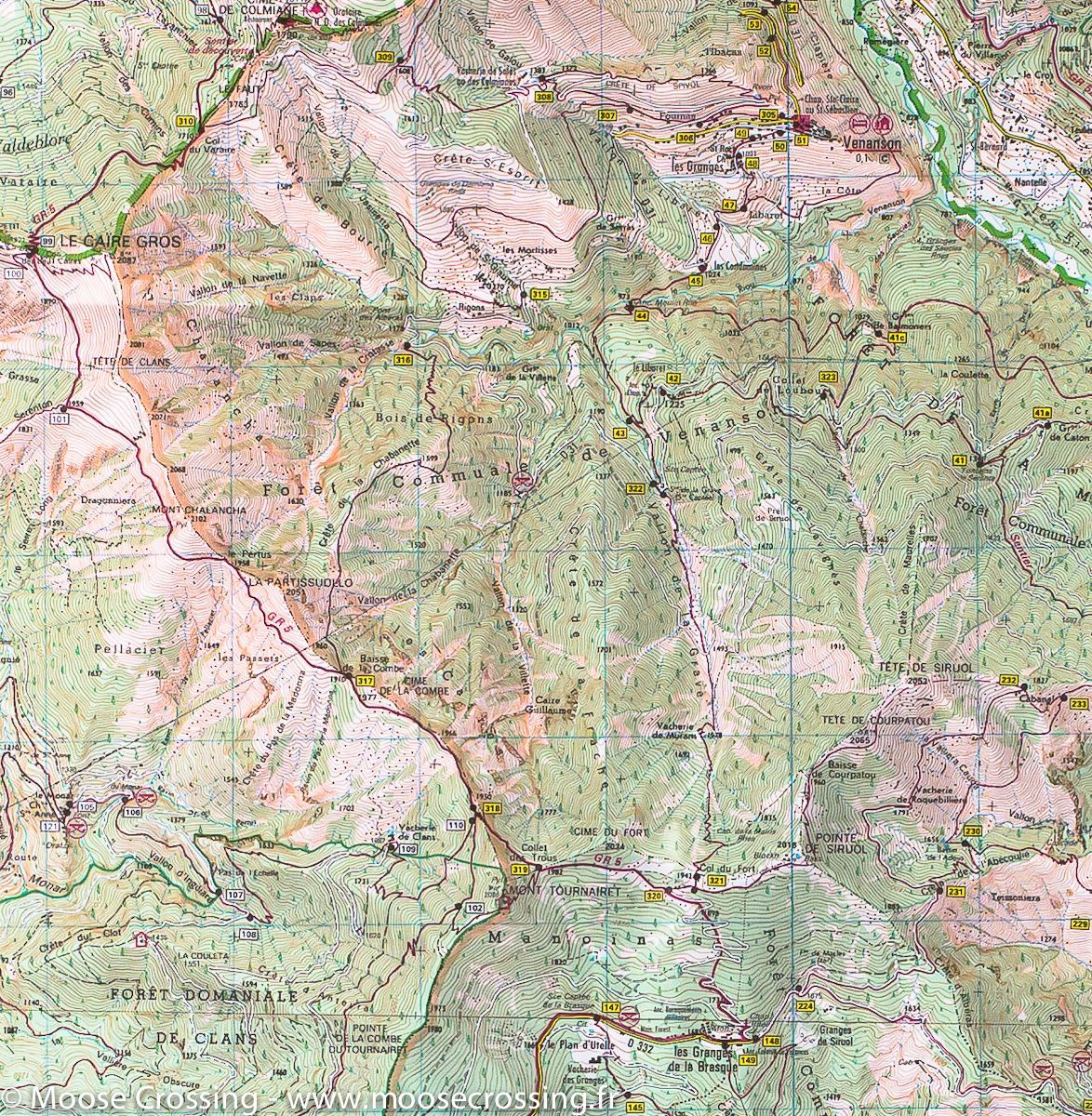 Carte TOP 25 n° 3741 OT - Vallée de la Vésubie (Parc National du Mercantour) | IGN carte de randonnée IGN