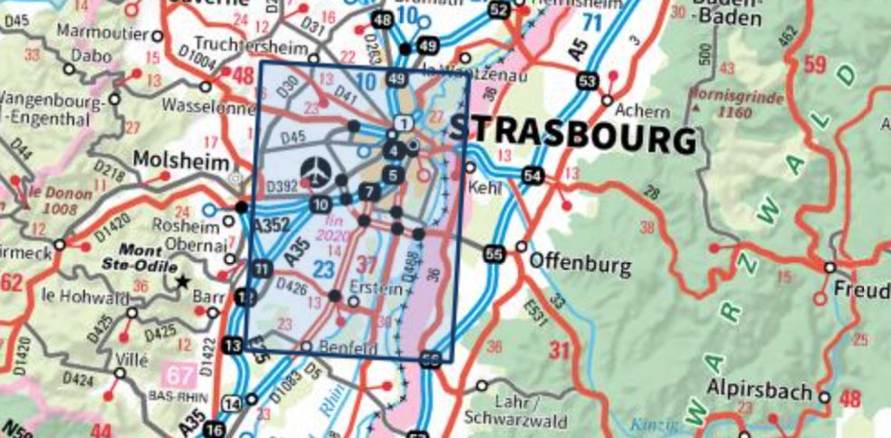 Carte TOP 25 n° 3816 OT - Strasbourg, Erstein, le Ried | IGN carte de randonnée IGN