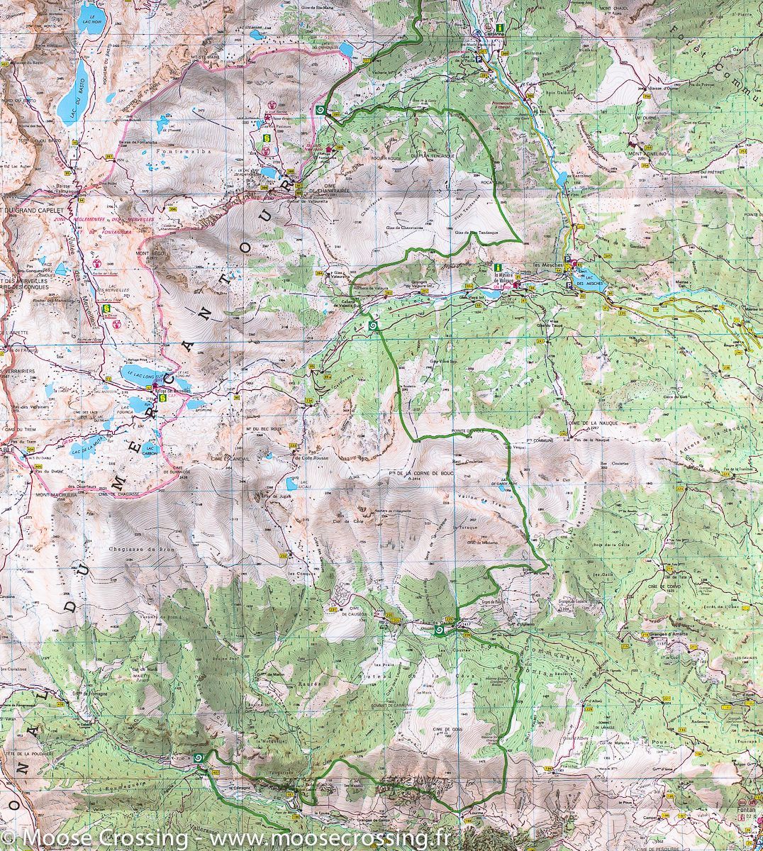 Carte TOP 25 n° 3841 OT - Vallée de la Roya, Parc national du Mercantour | IGN carte de randonnée IGN