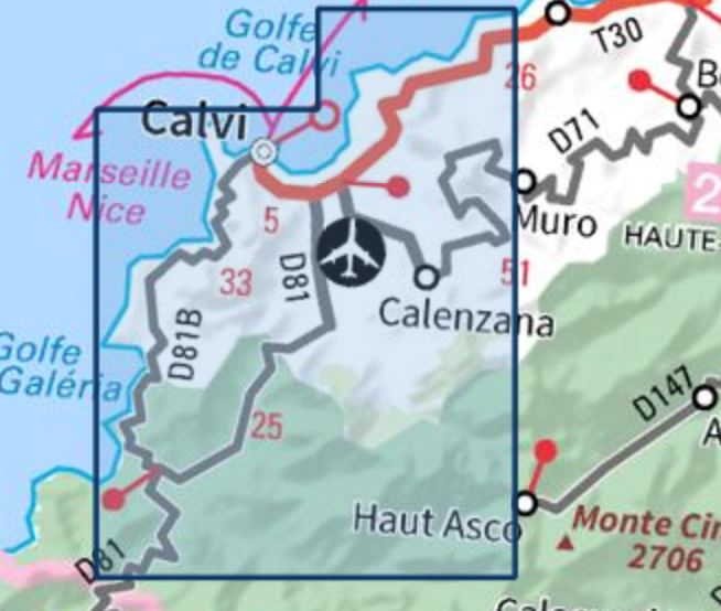Carte TOP 25 n° 4149 OT - Calvi, Cirque de Bonifatu (PNR de Corse) | IGN carte de randonnée IGN