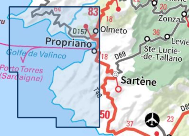 Carte TOP 25 n° 4154 OT - Propriano, Golfe de Valinco | IGN carte de randonnée IGN