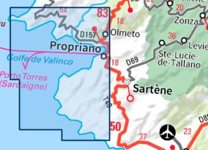 Carte TOP 25 n° 4154 OT - Propriano, Golfe de Valinco | IGN carte pliée IGN 