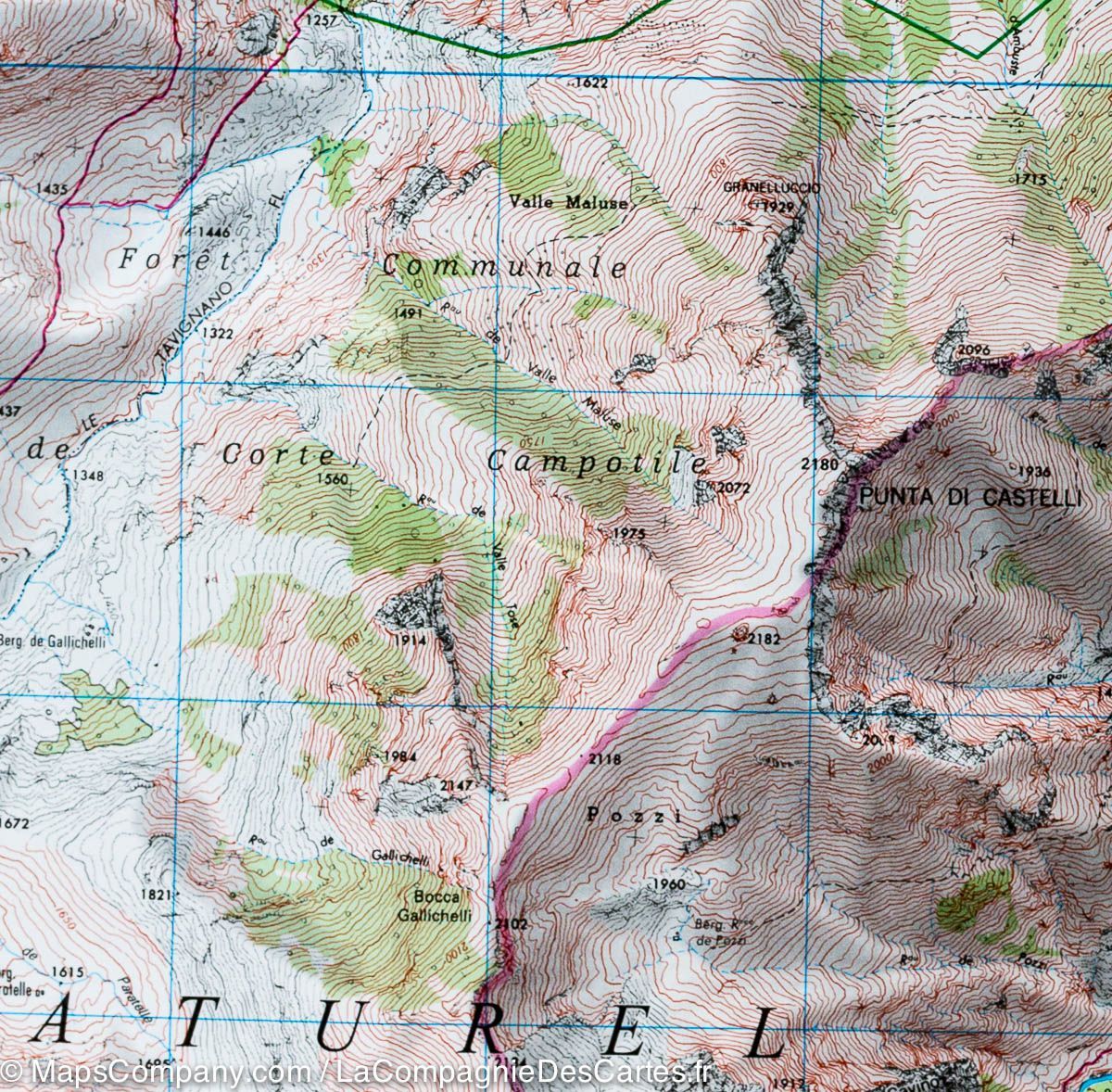 Carte TOP 25 n° 4251 OTR - Monte d'Oro, Monte Rotondo (PNR de Corse) | IGN carte de randonnée IGN