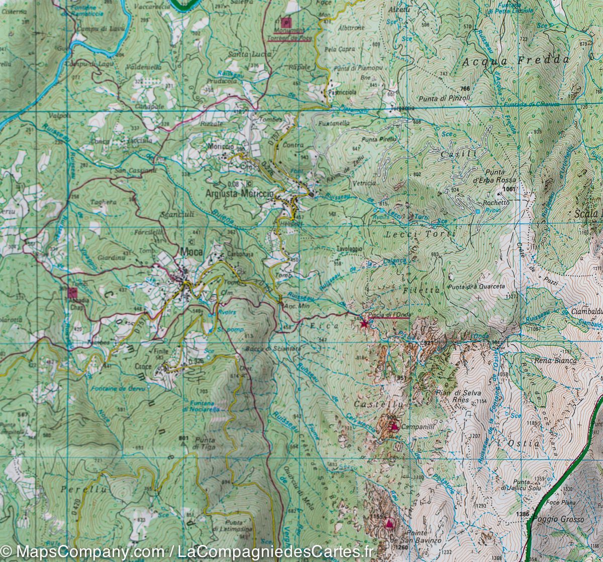 Carte TOP 25 n° 4253 OT - Petreto-Bicchisano, Zicavo (PNR de Corse) | IGN carte de randonnée IGN