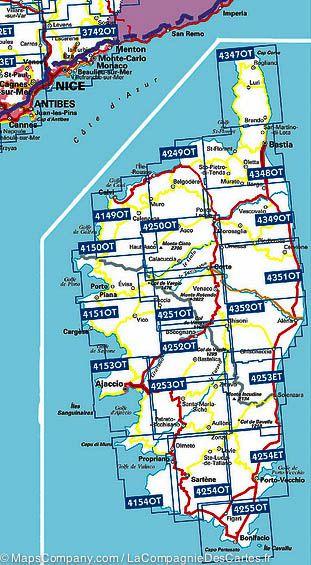 Carte TOP 25 n° 4254 OT - Sartène, Montagne de Cagna (PNR de Corse) | IGN carte de randonnée IGN
