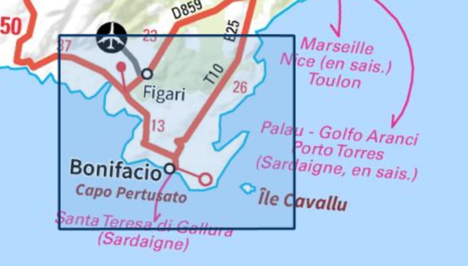 Carte TOP 25 n° 4255 OT - Bonifacio | IGN carte de randonnée IGN