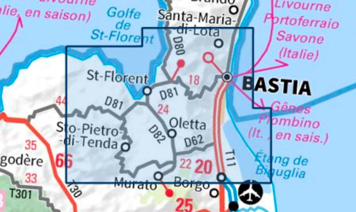 Carte TOP 25 n° 4348 OT - Bastia, Golfe de St-Florent | IGN carte pliée IGN 