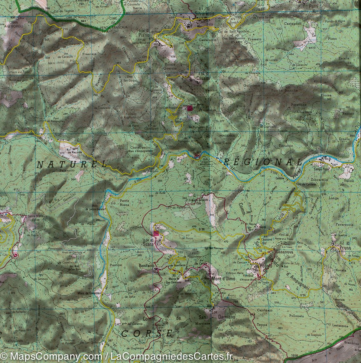 Carte TOP 25 n° 4349 OT - Vescovato, Castagniccia (PNR de Corse) | IGN carte de randonnée IGN