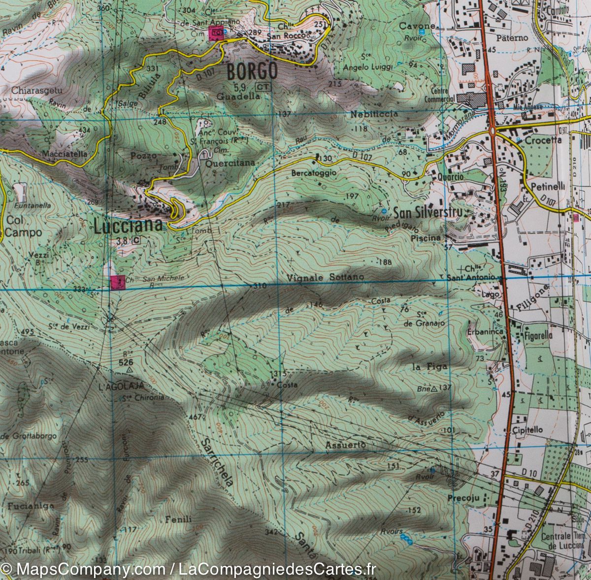 Carte TOP 25 n° 4349 OT - Vescovato, Castagniccia (PNR de Corse) | IGN carte de randonnée IGN