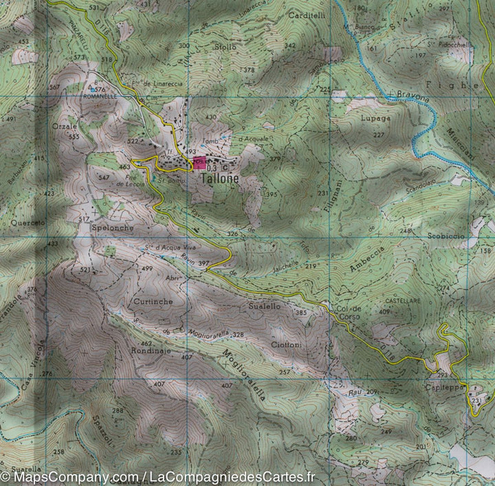 Carte TOP 25 n° 4351 OT - Cervione (PNR de Corse) | IGN carte pliée IGN 