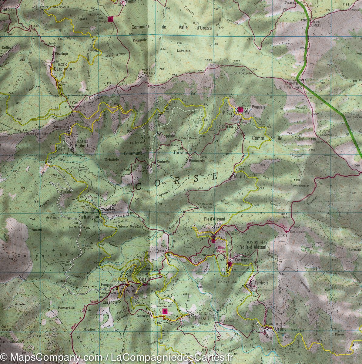 Carte TOP 25 n° 4351 OT - Cervione (PNR de Corse) | IGN carte de randonnée IGN