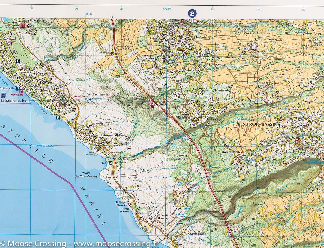 Carte TOP 25 n° 4404 RT - St Leu, l'Etang Salé (Ile de La Réunion, Sud-Ouest) | IGN carte pliée IGN 