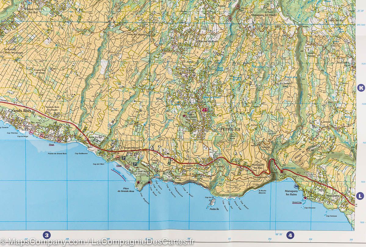 Carte TOP 25 n° 4405 RT - St Pierre, cirque de Cilaos (Ile de la Réunion, Centre et Sud) | IGN carte de randonnée IGN