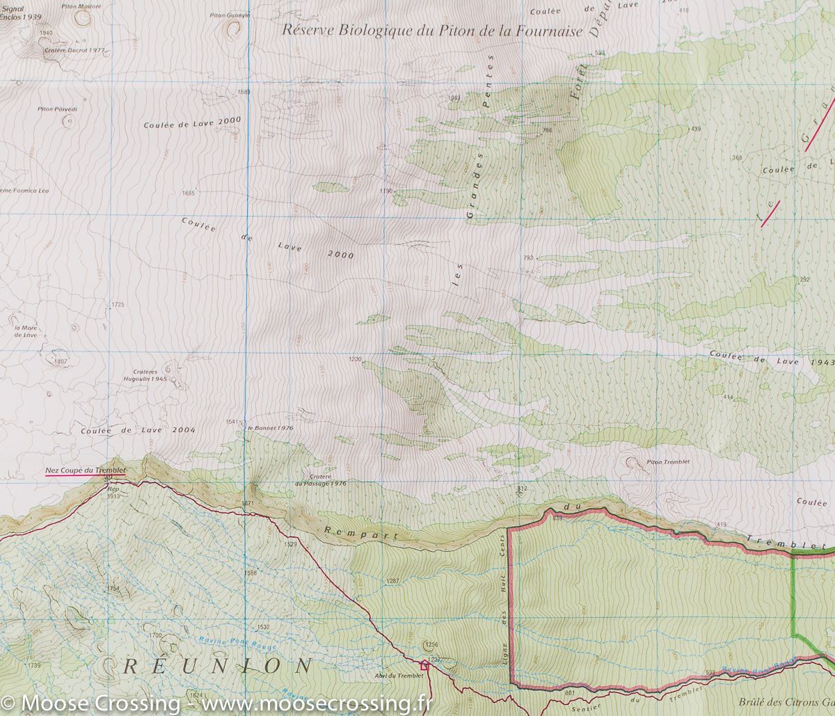 Carte TOP 25 n° 4406 RT - Piton de la Fournaise (Ile de la Réunion) | IGN carte de randonnée IGN