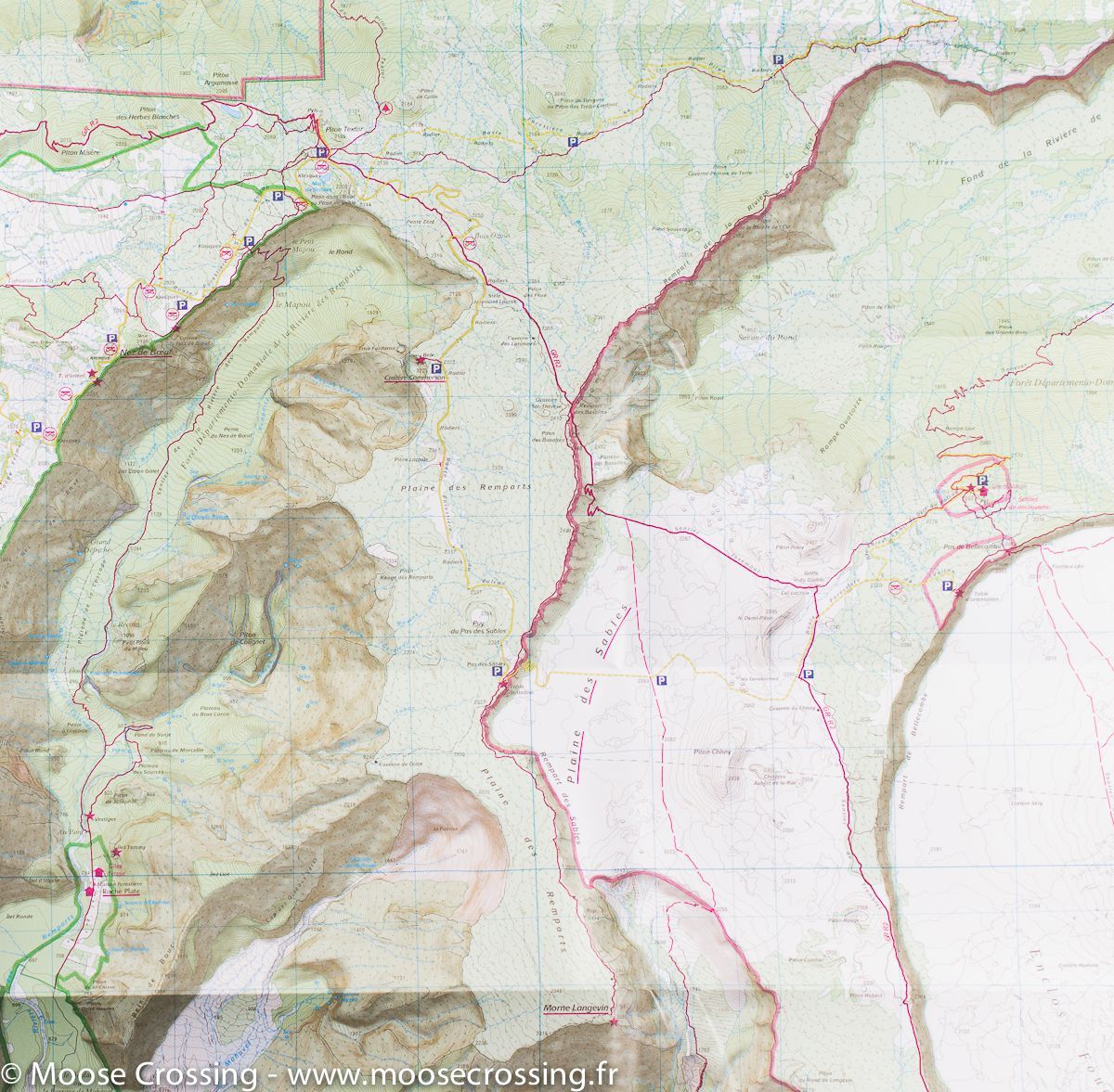 Carte TOP 25 n° 4406 RT - Piton de la Fournaise (Ile de la Réunion) | IGN carte de randonnée IGN