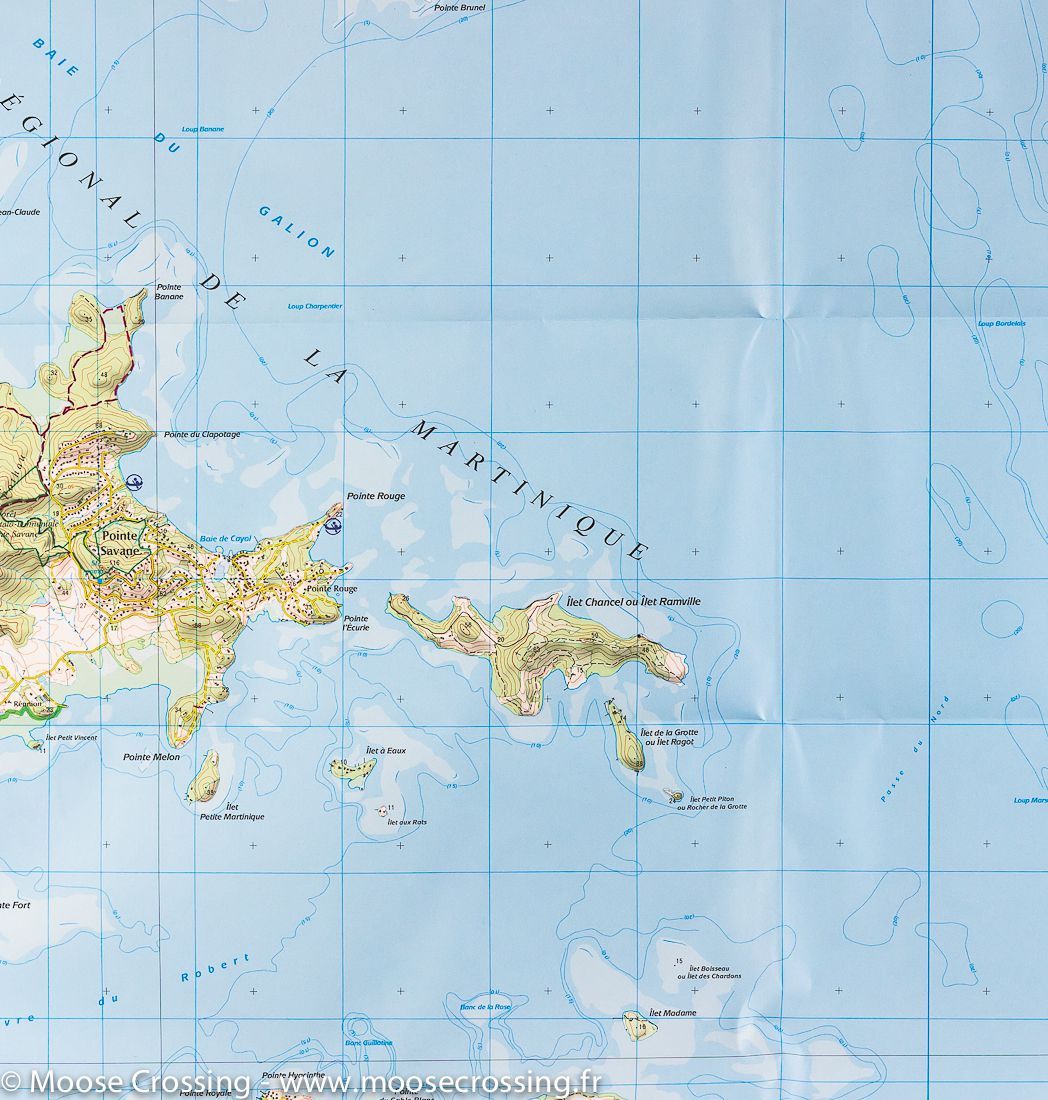 Carte TOP 25 n° 4502 MT - Martinique Centre (Le Lamentin, Presqu'île de la Caravelle) | IGN carte de randonnée IGN