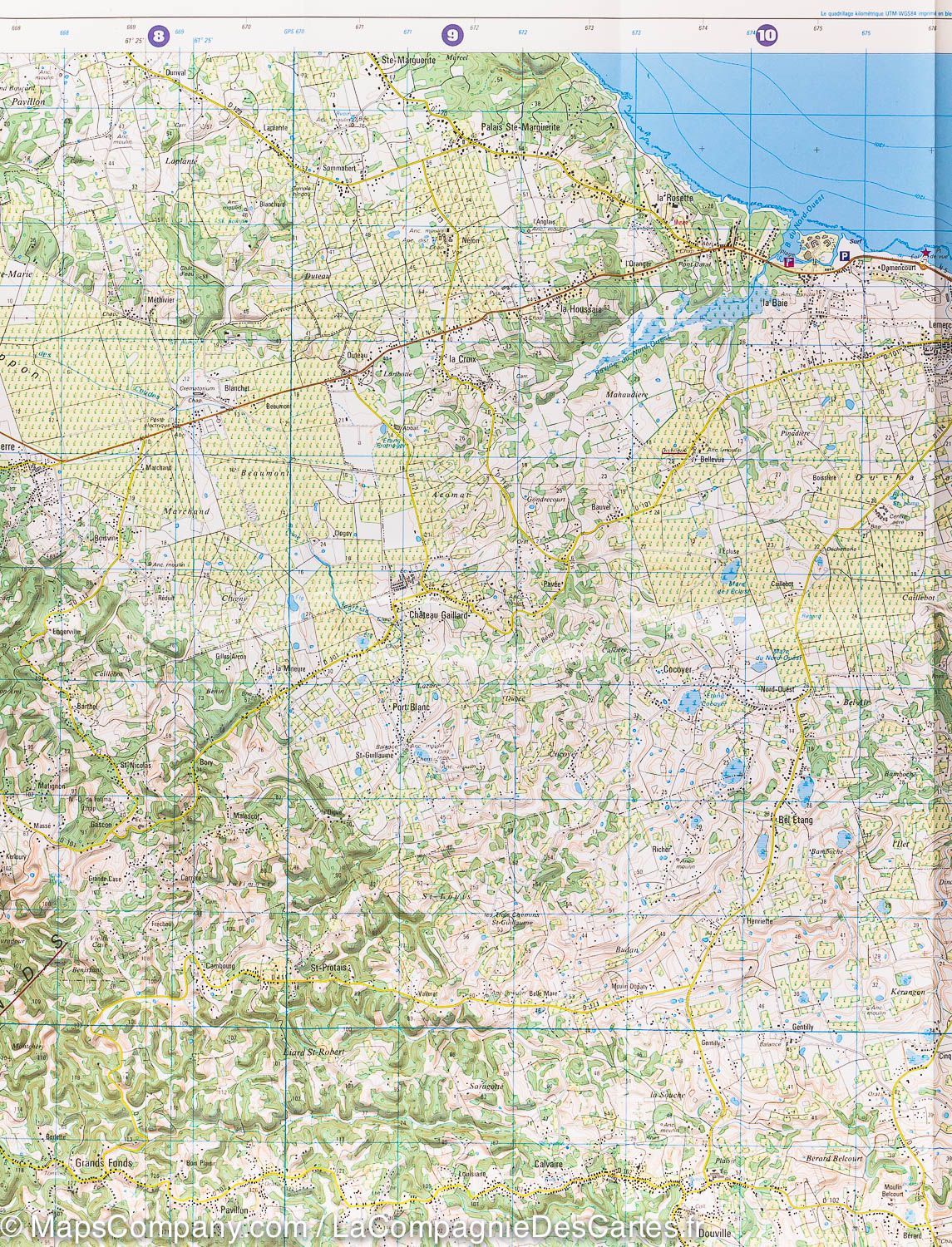 Carte TOP 25 n° 4603 GT - Pointe à Pitre, Sainte Anne (Guadeloupe) | IGN carte de randonnée IGN