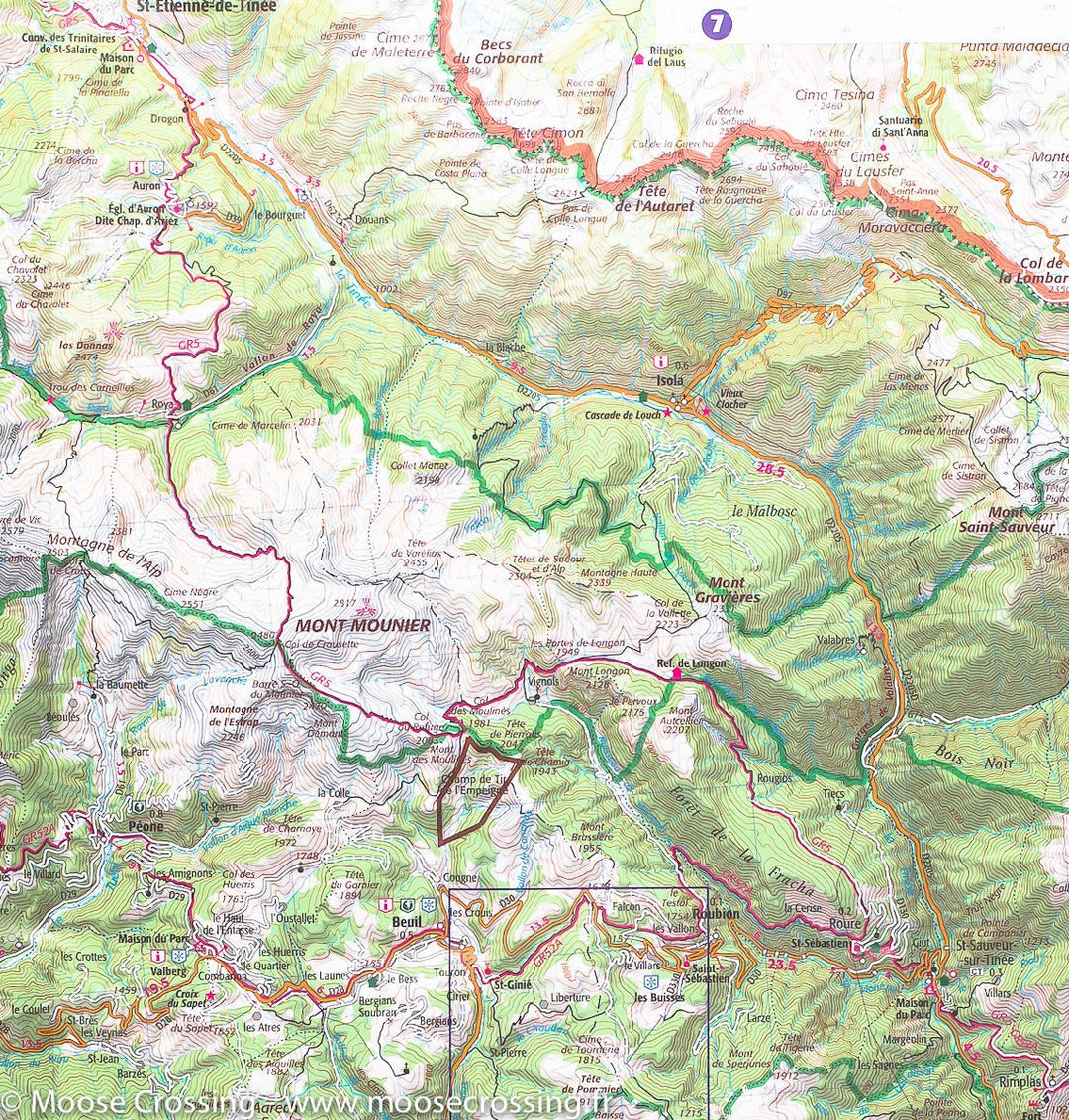 Carte TOP 75 n° 10 - Mercantour | IGN carte pliée IGN 