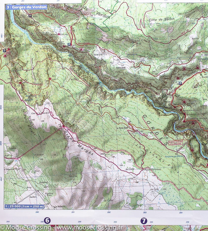 Carte TOP 75 n° 13 - Gorges du Verdon, lac de Sainte-Croix & Plateau de Valensole | IGN carte pliée IGN 