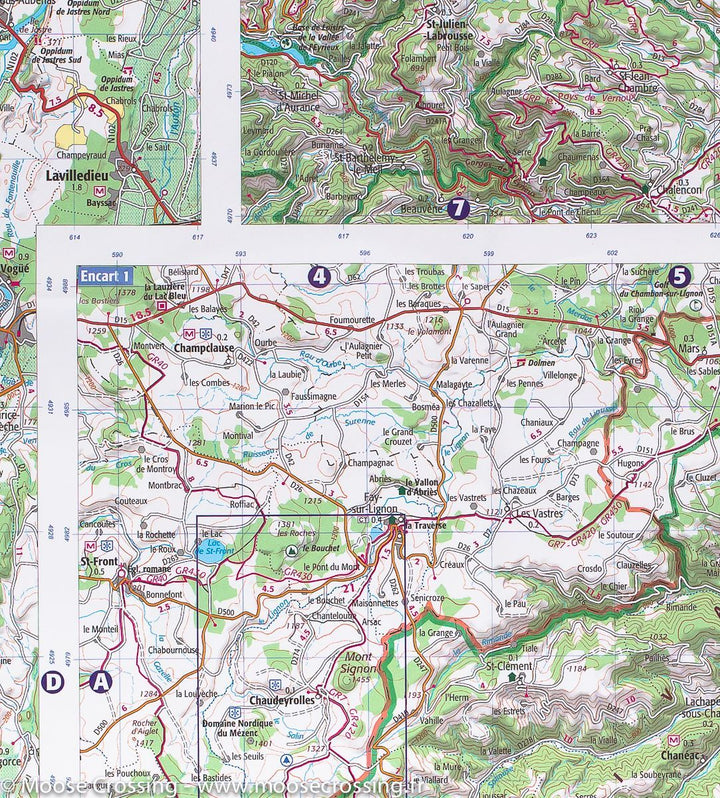 Carte TOP 75 n° 14 - Gorges & Monts d'Ardèche | IGN carte pliée IGN 