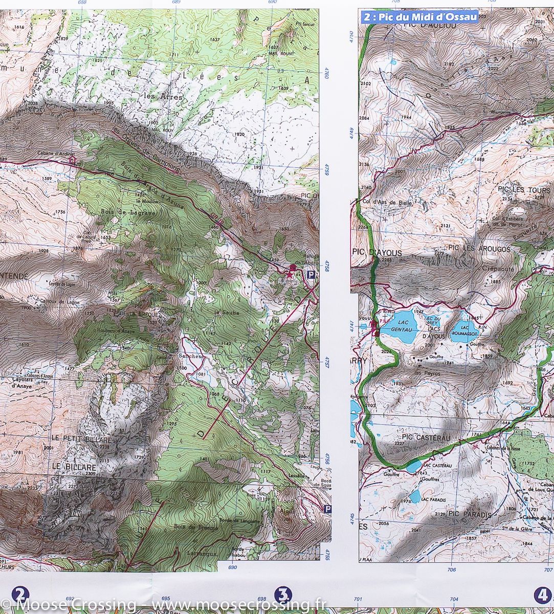 Carte TOP 75 n° 18 - Vignemale, Pic de Ger & Vallée d'Ossau (Pyrénées) | IGN carte de randonnée IGN