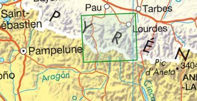 Carte TOP 75 n° 18 - Vignemale, Pic de Ger & Vallée d'Ossau (Pyrénées) | IGN carte de randonnée IGN