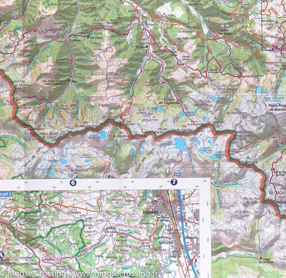 Carte TOP 75 n° 20 - Pyrénées Ariégeoises, Mont Valier & Pique d'Estats | IGN carte de randonnée IGN