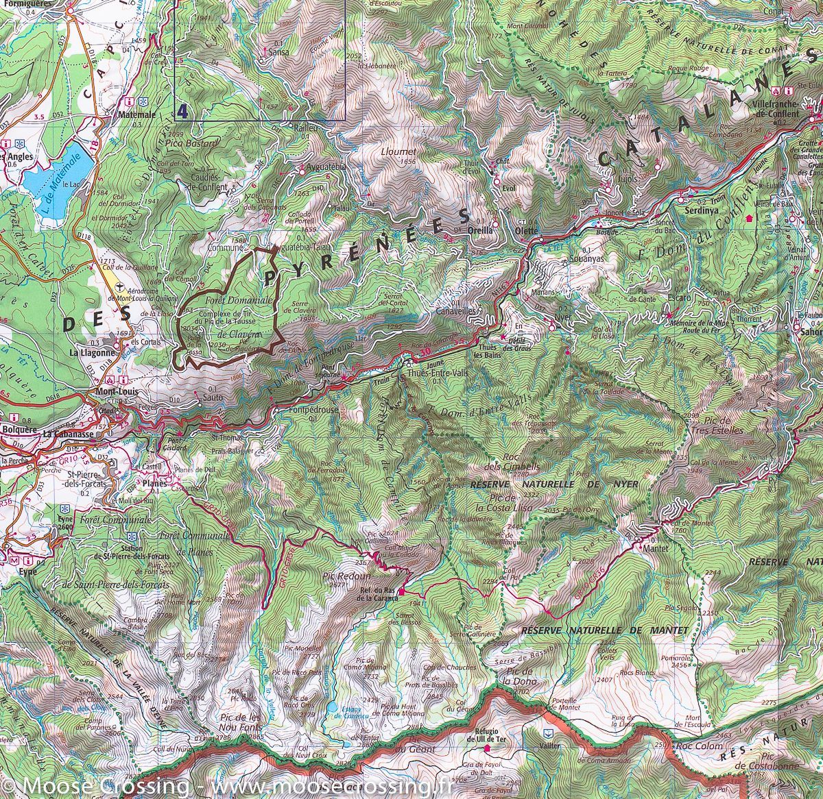 Carte TOP 75 n° 21 - Pyrénées Catalanes, Font Romeu & Massif du Canigou | IGN carte de randonnée IGN