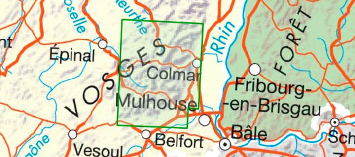 Carte TOP 75 n° 28 - Vosges du Sud, Ballon d'Alsace, Le Hohneck | IGN carte pliée IGN 