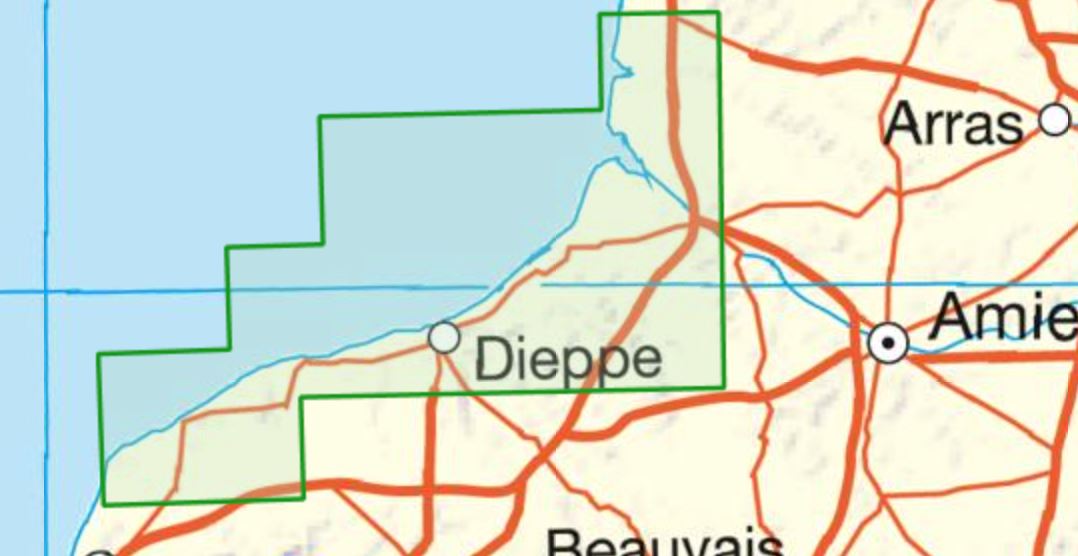 Carte TOP 75 n° 36 - Baie de Somme, Côte d'Albâtre, Fécamp & Etretat | IGN carte de randonnée IGN