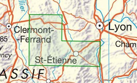 Carte TOP 75 n° 40 - Massif du Pilat & Monts du Forez | IGN carte de randonnée IGN
