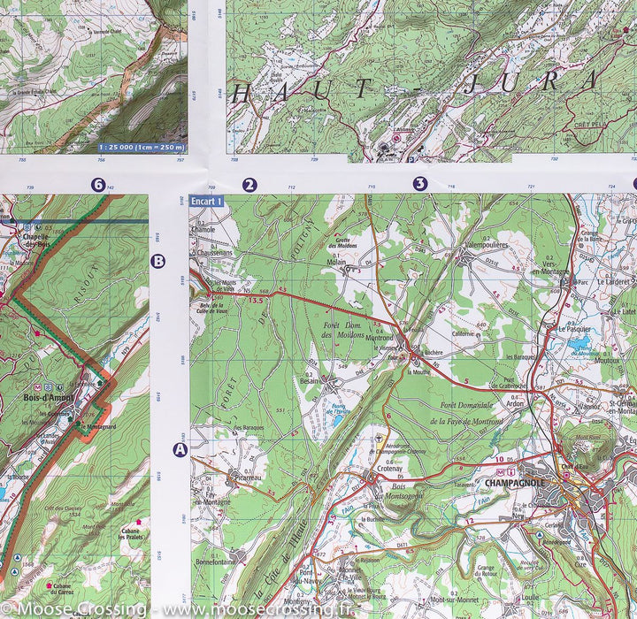 Carte TOP 75 n° 40 - Massif du Pilat & Monts du Forez | IGN carte pliée IGN 