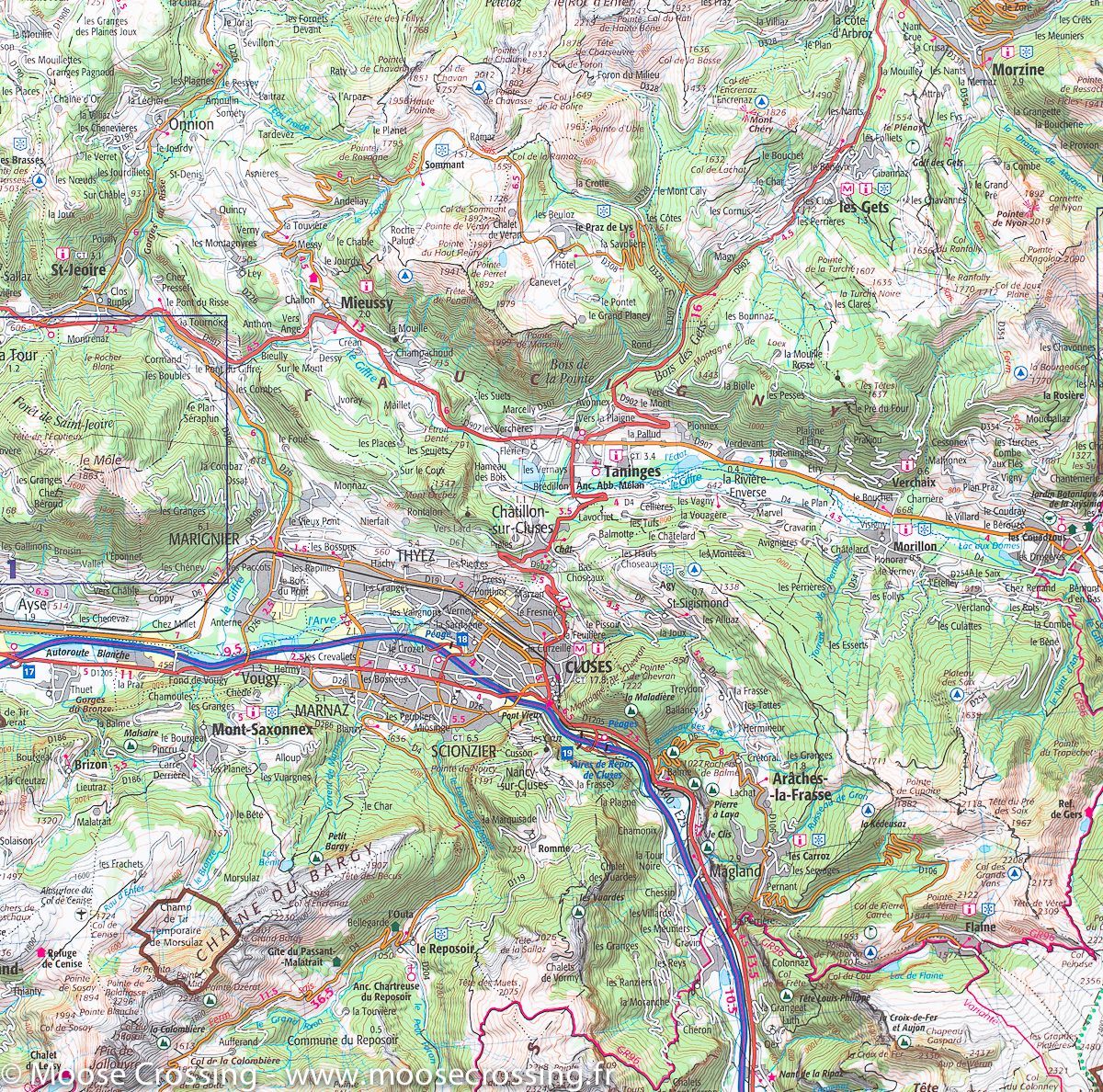 Carte TOP 75 n° 7 - Entre Léman et Mont Blanc | IGN carte de randonnée IGN