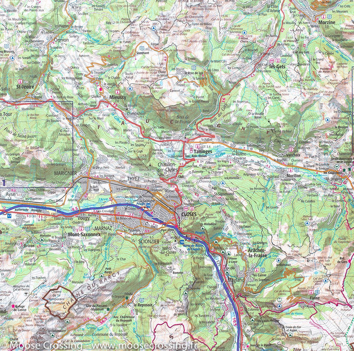 Carte TOP 75 n° 7 - Entre Léman et Mont Blanc | IGN carte pliée IGN 