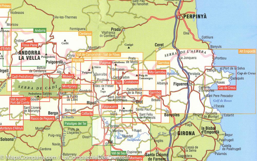 Lot de 2 cartes topographiques - Alt Empordà, Aiguemolls Emporda, Cap de Creus, Albera (Catalogne) | Alpina carte de randonnée Editorial Alpina