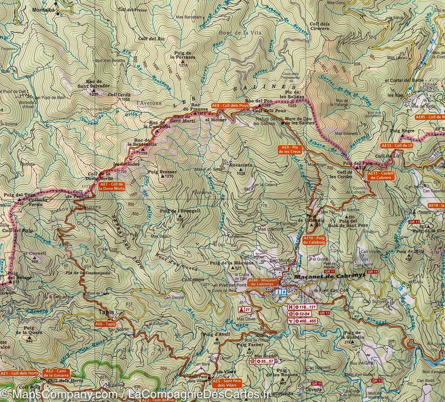 Lot de 2 cartes topographiques - Alt Empordà, Aiguemolls Emporda, Cap de Creus, Albera (Catalogne) | Alpina carte de randonnée Editorial Alpina