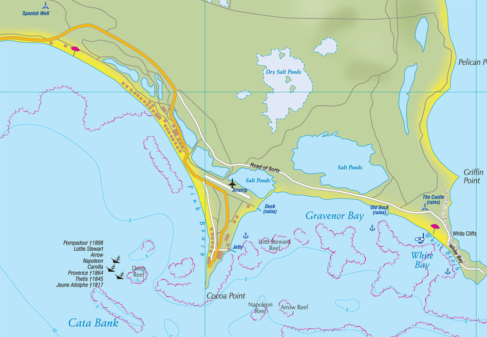 Carte topographique - Antigua, Barbuda | Kasprowski carte pliée Kasprowski 