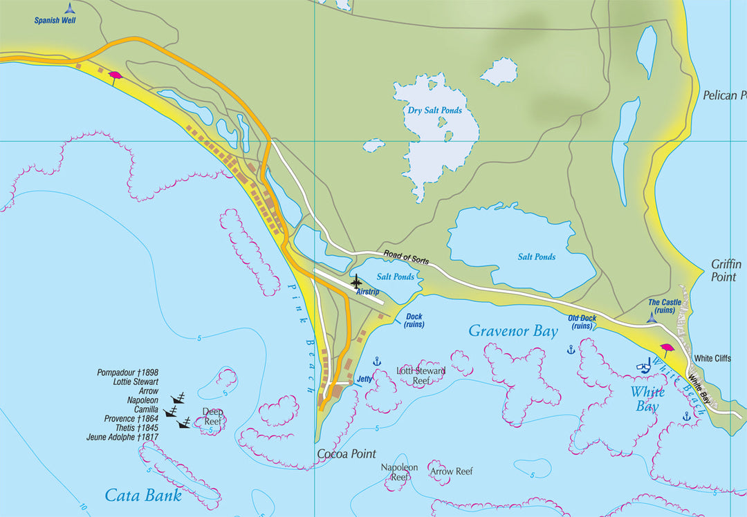 Carte topographique - Antigua, Barbuda | Kasprowski carte pliée Kasprowski 