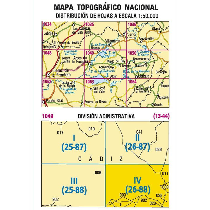 Carte topographique de l'Espagne - Abrajanejo, n° 1049.4 | CNIG - 1/25 000 carte pliée CNIG 