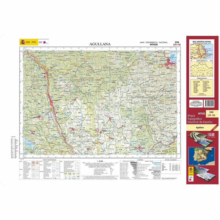 Carte topographique de l'Espagne - Agullana, n° 0220 | CNIG - 1/50 000 carte pliée CNIG 