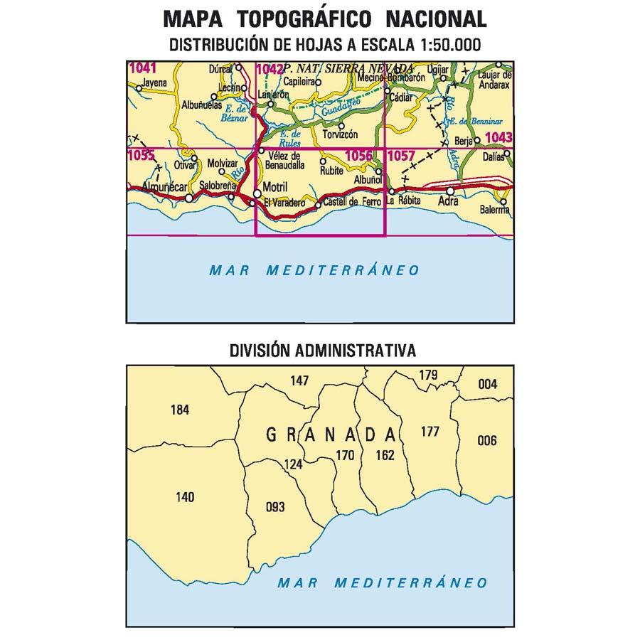 Carte topographique de l'Espagne n° 1056 - Albuñol | CNIG - 1/50 000 carte de randonnée CNIG