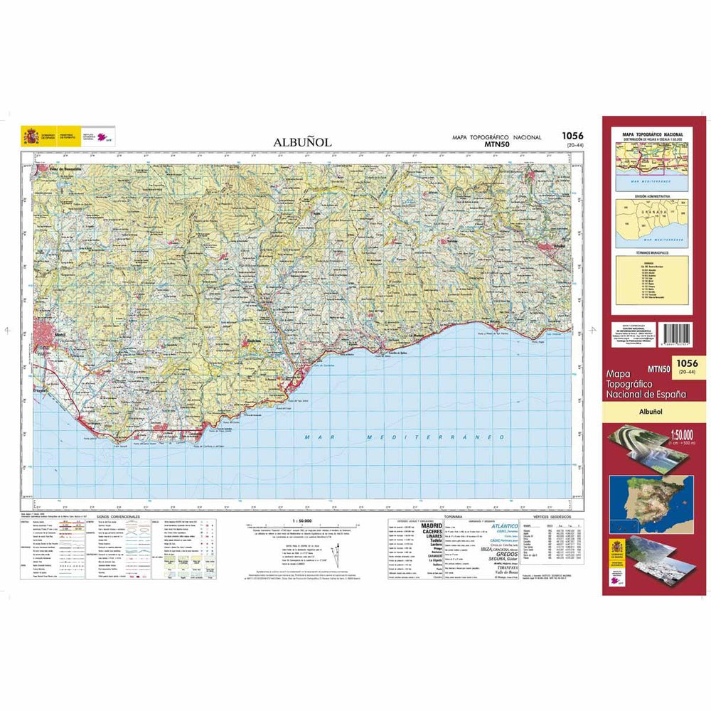 Carte topographique de l'Espagne - Albuñol, n° 1056 | CNIG - 1/50 000 carte pliée CNIG 