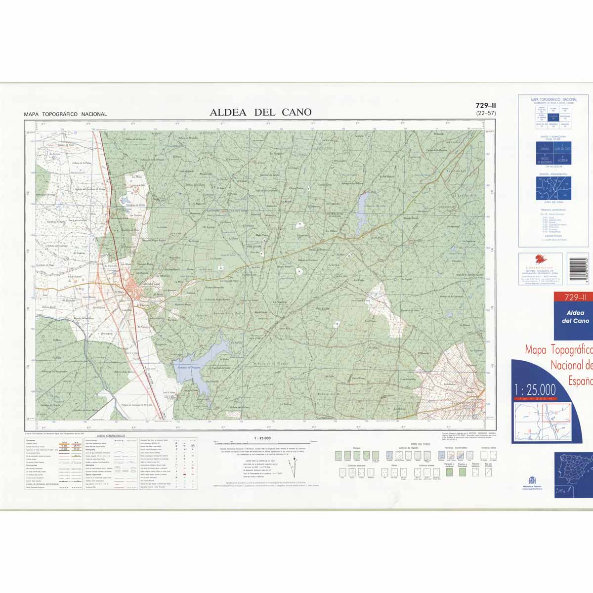 Carte topographique de l'Espagne n° 0729.2 - Aldea del Cano | CNIG - 1/25 000 carte de randonnée CNIG Default Title