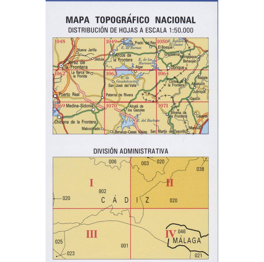Carte topographique de l'Espagne - Algar, n° 1063.2 | CNIG - 1/25 000 carte pliée CNIG 