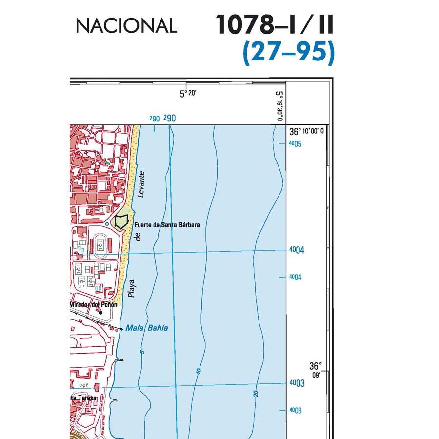 Carte topographique de l'Espagne n° 1078.1/2 - Algeciras | CNIG - 1/25 000 carte de randonnée CNIG